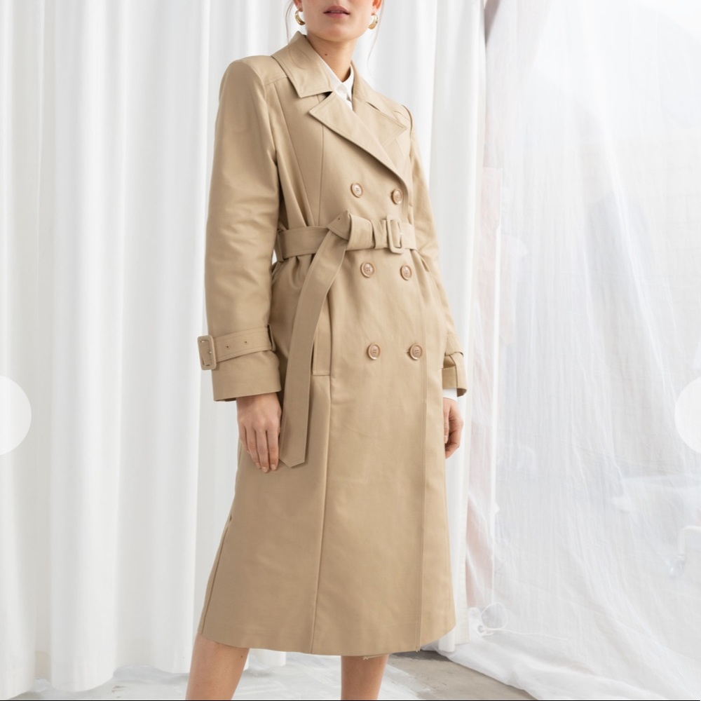 & Other Stories belted A-line trench coat